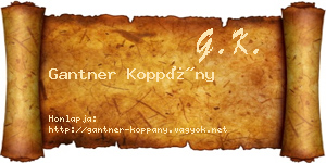 Gantner Koppány névjegykártya